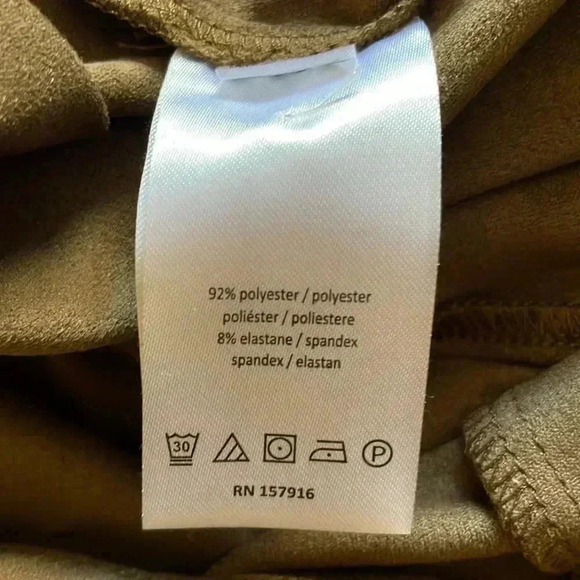 H  Halston Faux Suede Pull-On Pant sz S - Picture 3 of 6